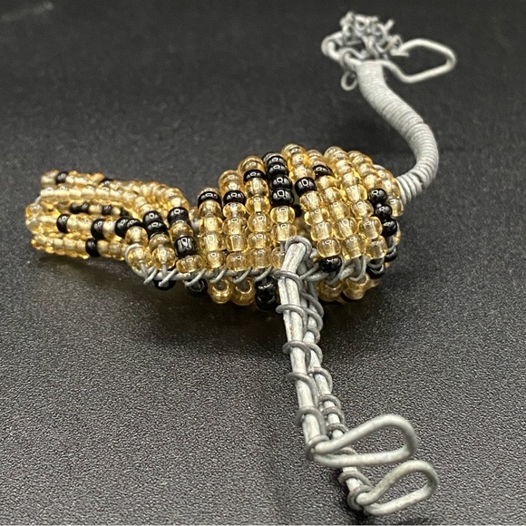 African Beaded Wire Wrapped Cape Ostrich Figurine Pendant - Picture 6 of 11